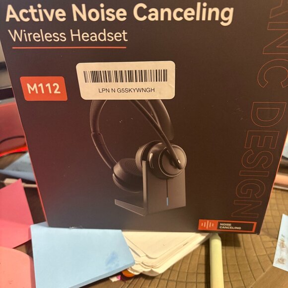 Wireless Bluetooth Headset with Mic + Charging Dock – Black - Picture 1 of 2